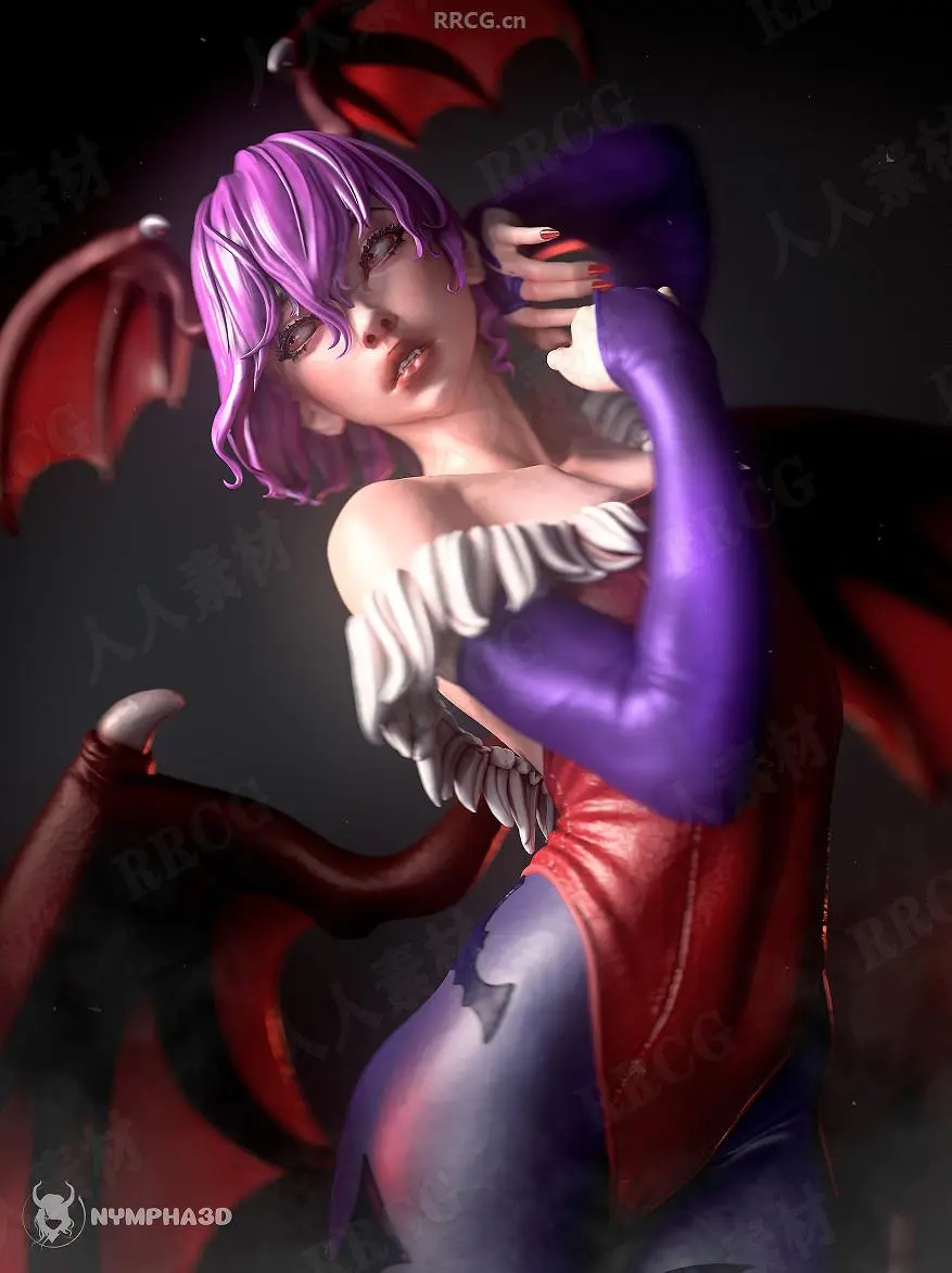 莫莉卡·安斯兰特lilith妩媚站姿《恶魔战士》游戏角色雕刻手办3d打印