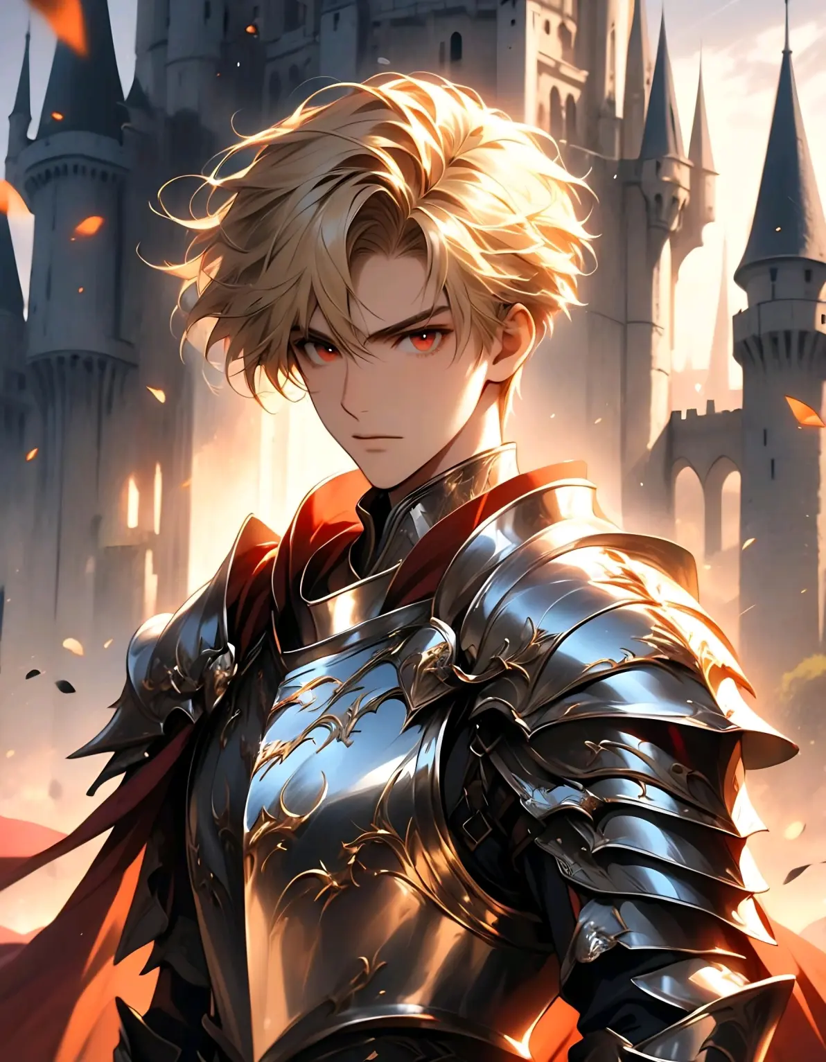 ai绘画,ai画的金发红眼男子.2025年5月12日