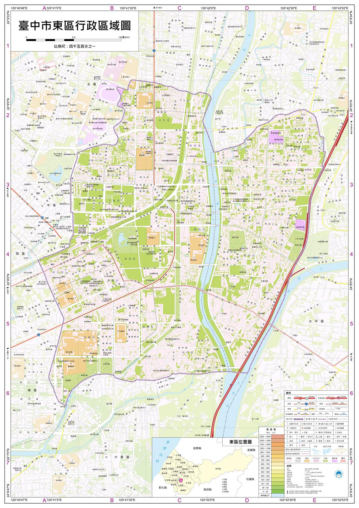 台湾省“地区”台中市(区、县级)行政区划超详细全要素地理地图 - 哔哩哔哩