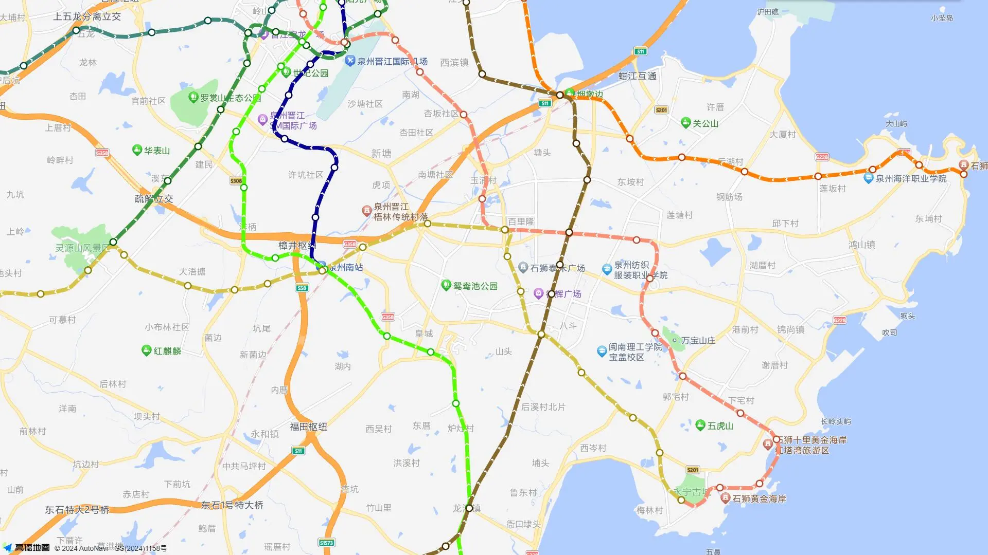 晋江地铁线路图图片