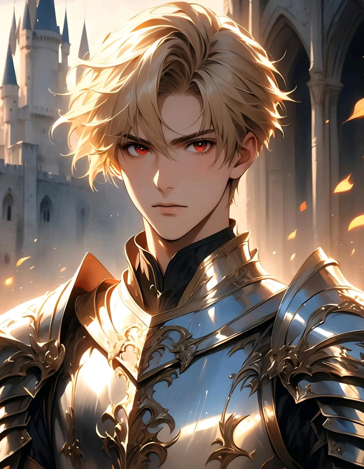 ai绘画,ai画的金发红眼男子.2025年5月12日