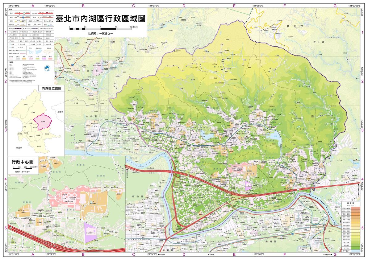 台湾省“地区”台北市(区、县级)行政区划超详细全要素地理地图 - 哔哩哔哩