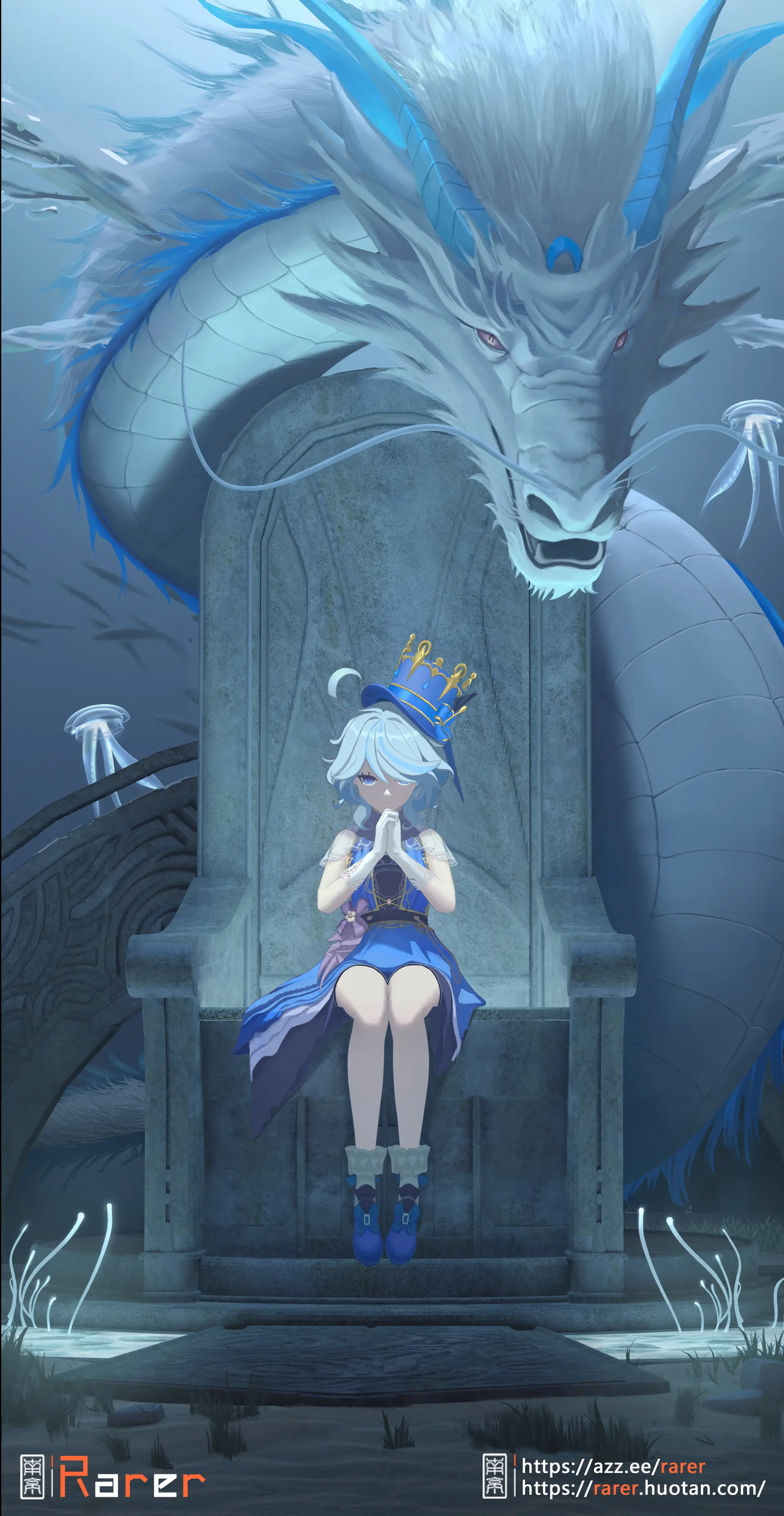 原神系列插画-七神的王座-水神芙宁娜