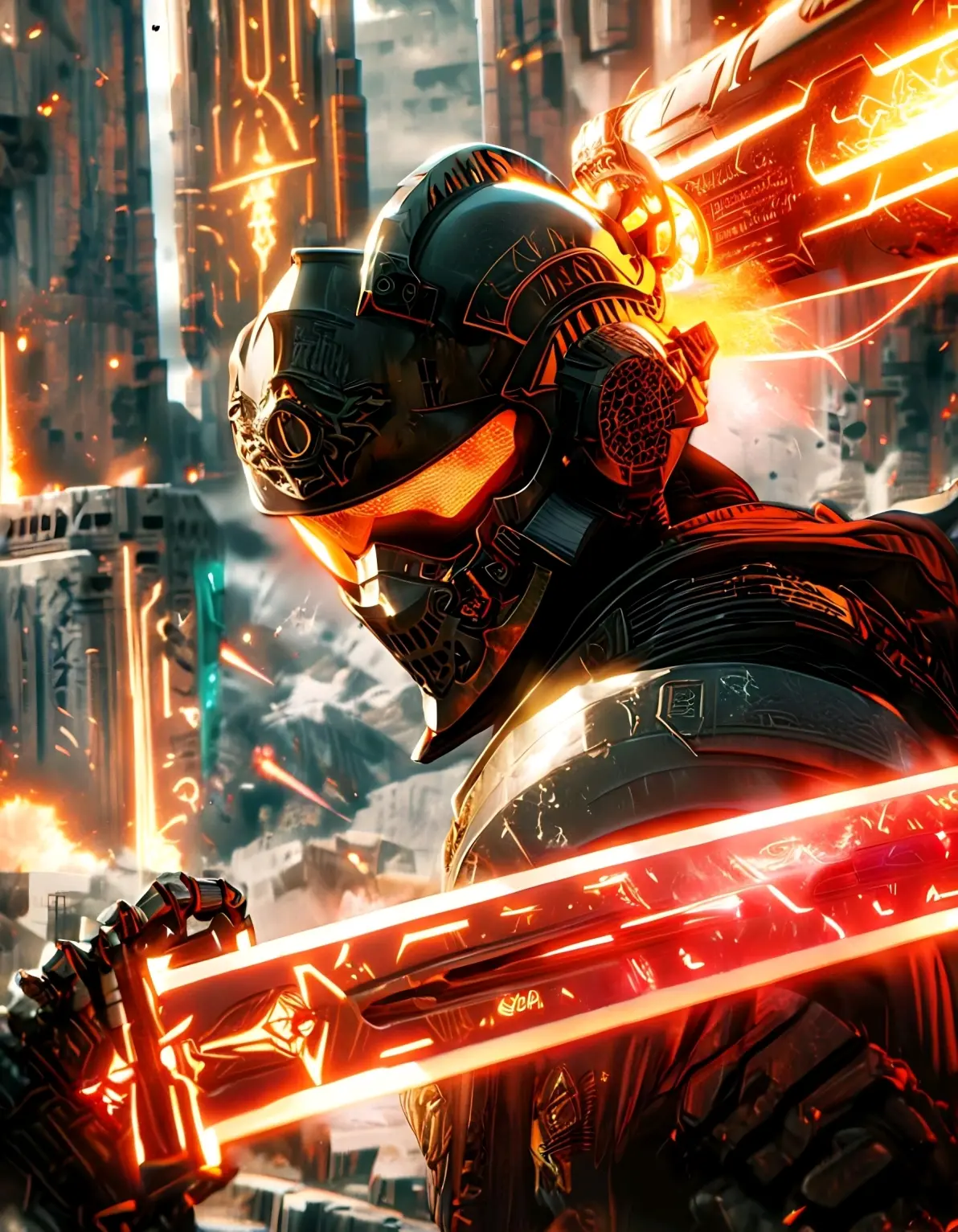 ai绘画,ai画的机甲战士.2025年4月5日