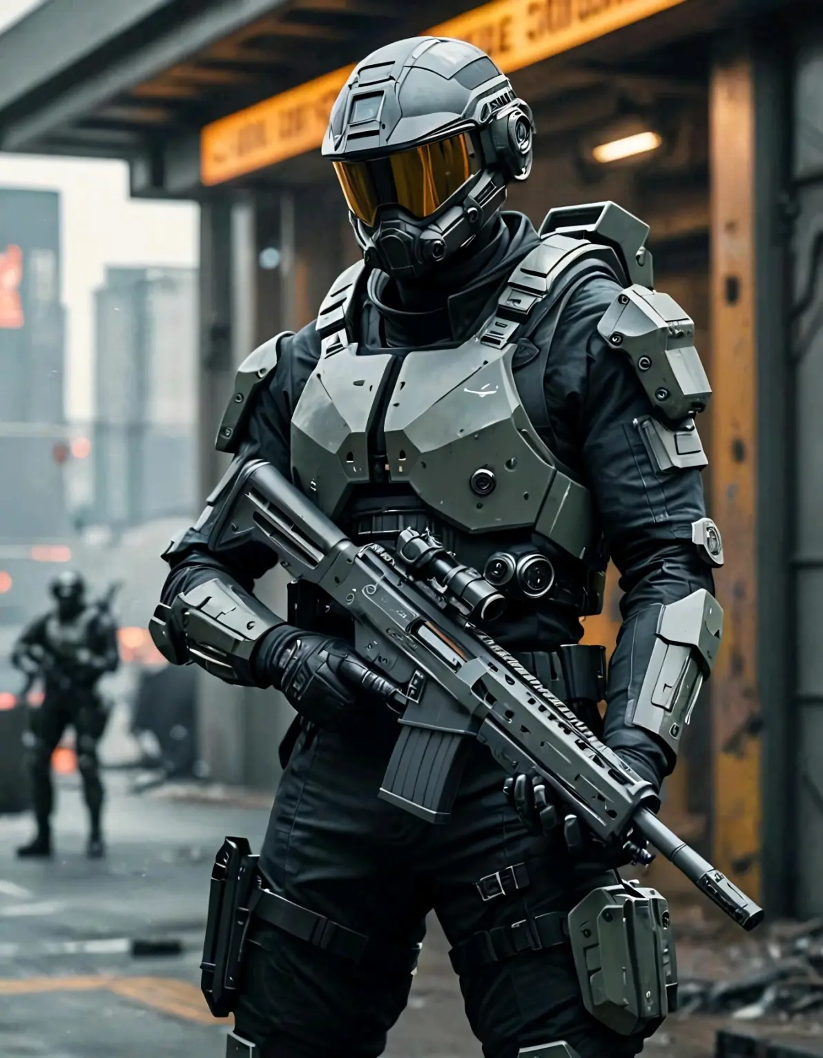 ai绘画,ai画的科幻风格的士兵.2024年7月18日