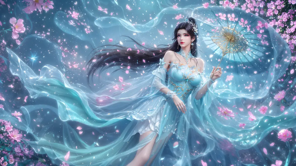 国漫女神萧薰儿高清电脑壁纸:ai图集绘画二次元高清美图!