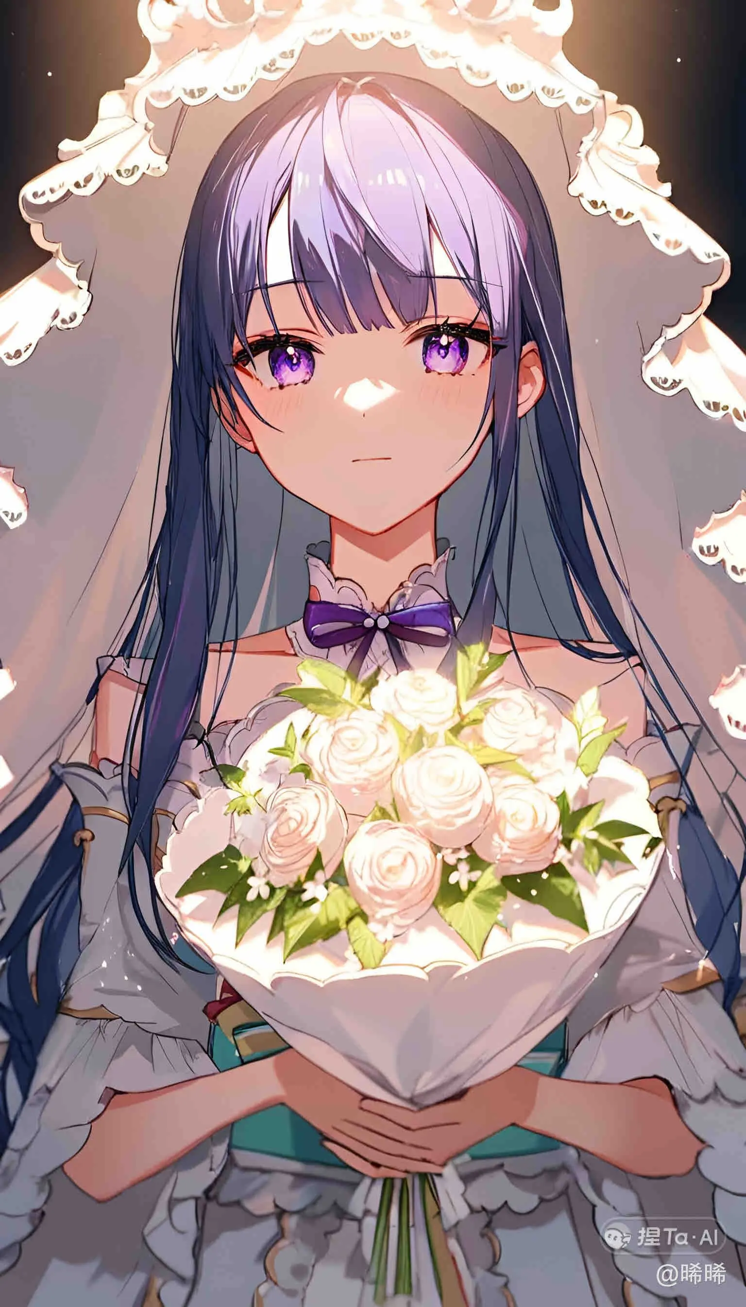 穿上婚纱的少女