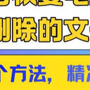 如何恢复电脑永久删除的文件？7个方法，精准找回