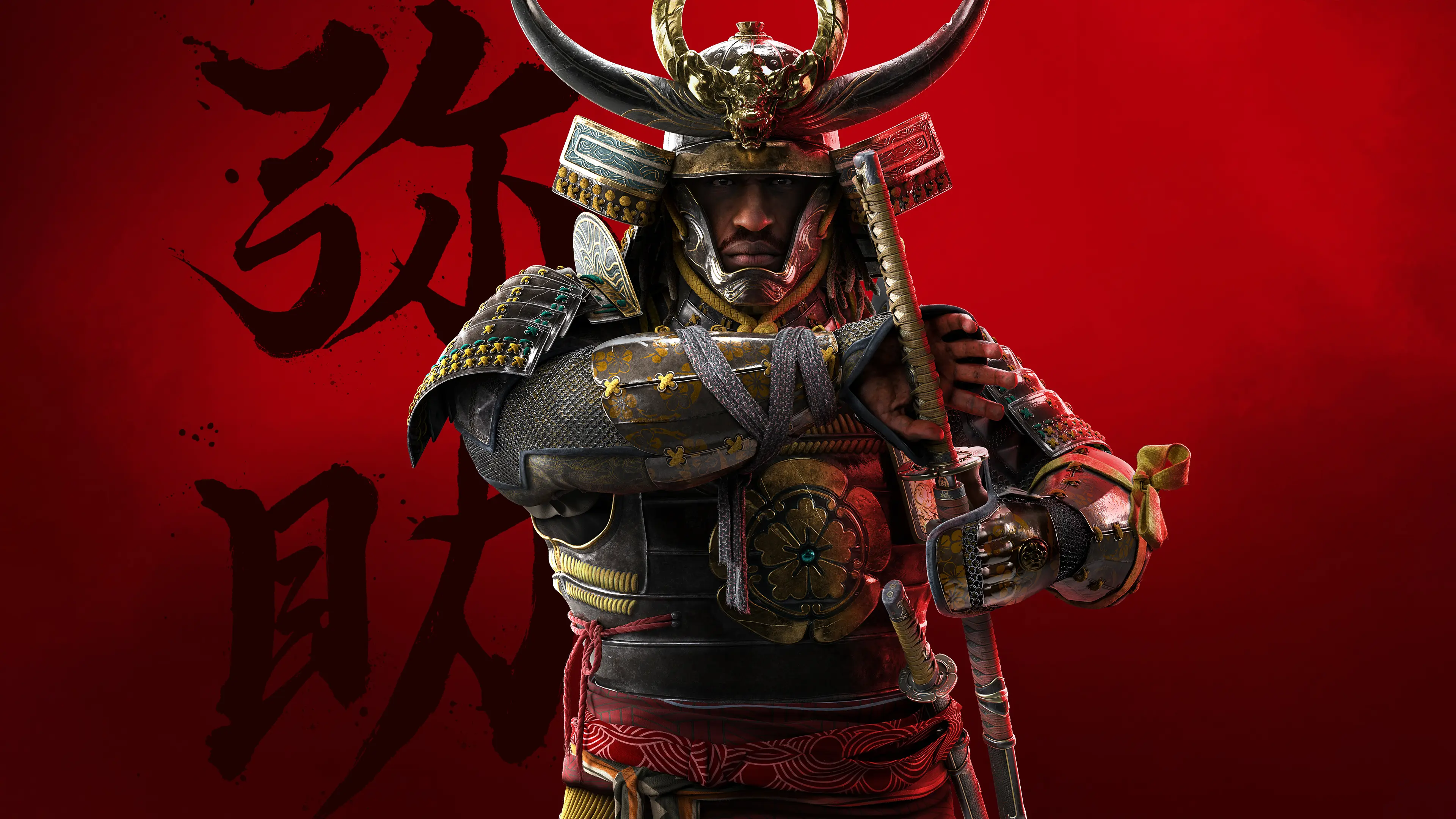 《刺客信条:影》黑武士"弥助"与忍者"奈绪江"战国杀四方真官方壁纸