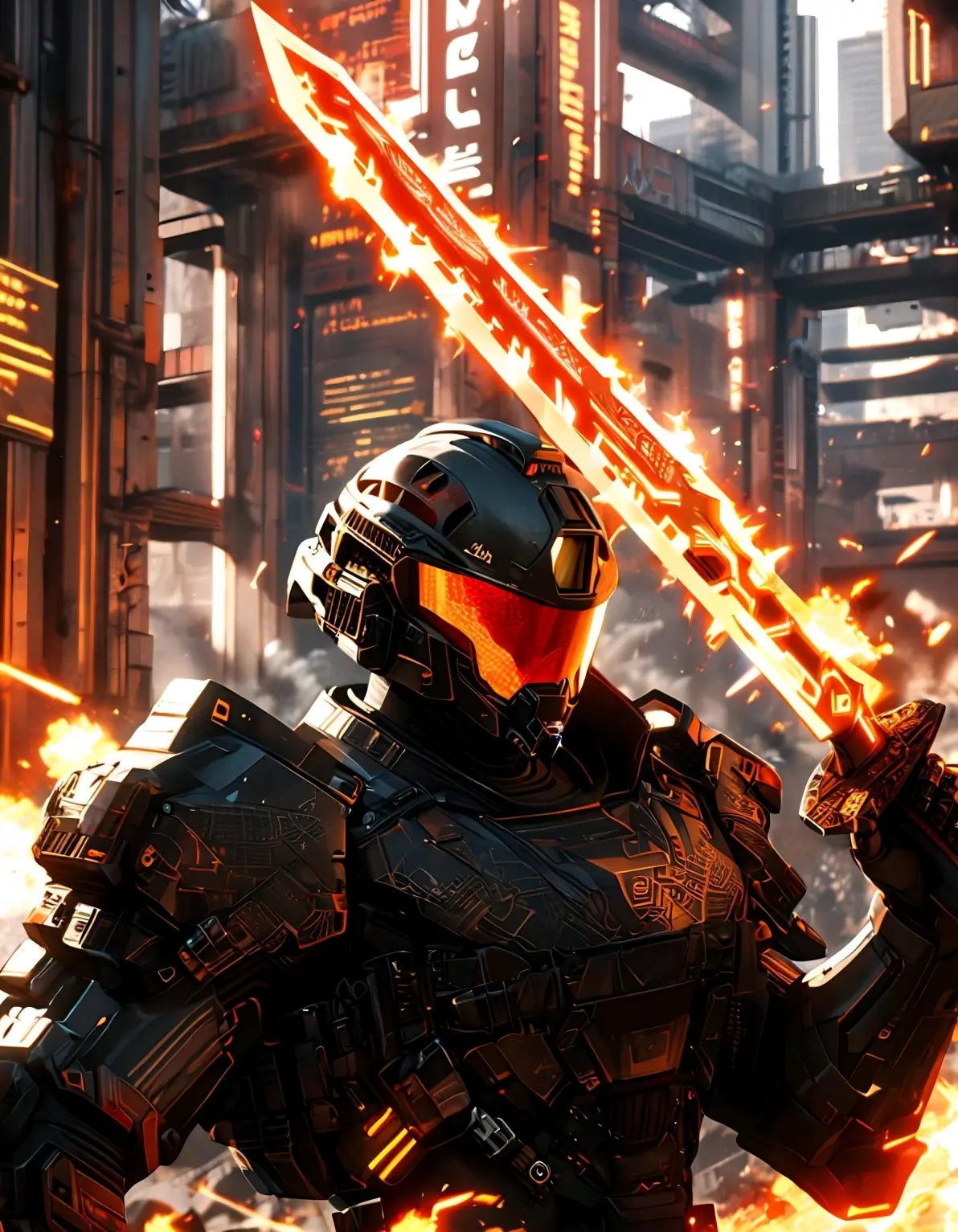 ai绘画,ai画的机甲战士.2025年4月5日