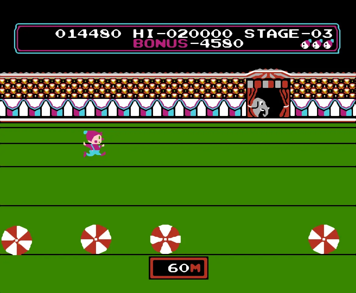 红白机图鉴 - 《马戏团》(circus charlie)