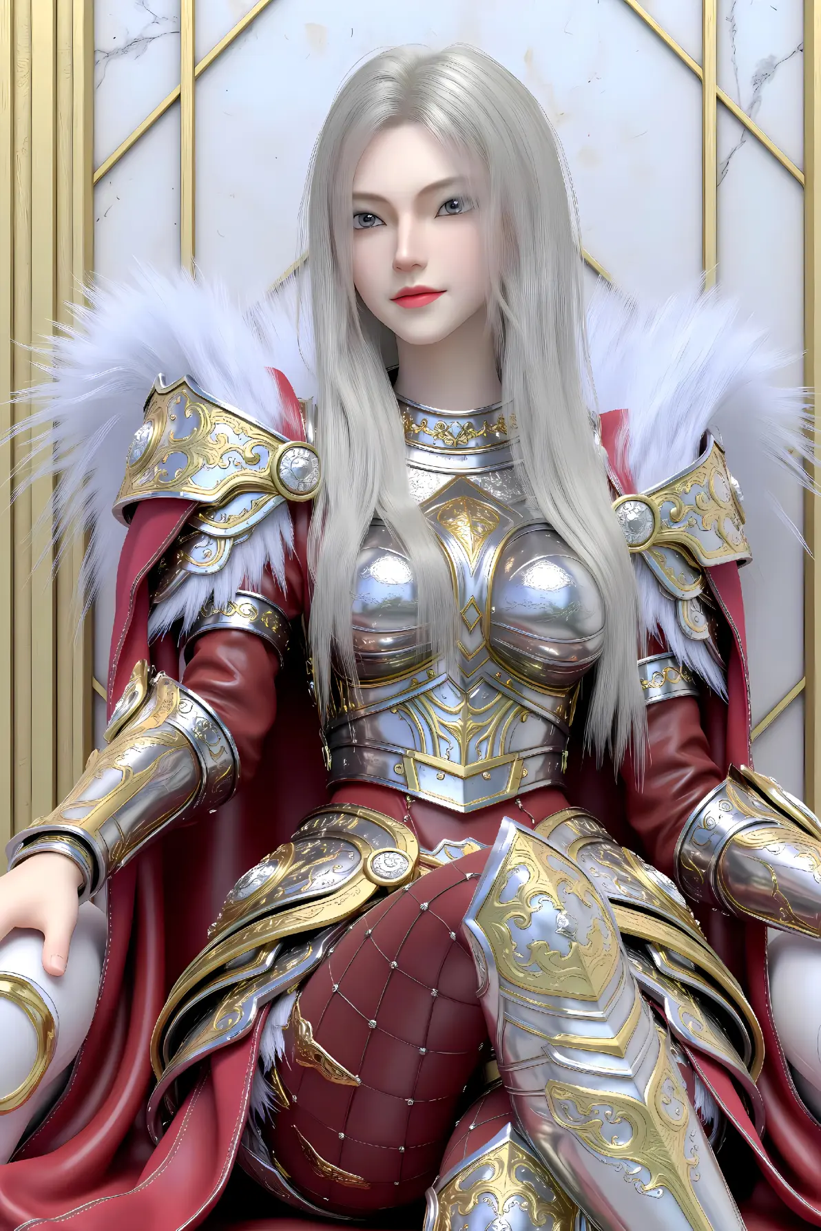 国漫女神ai绘画凯莎女王高清手机壁纸使文明的最高领导者