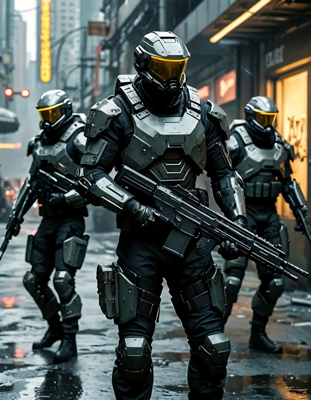 ai绘画,ai画的科幻风格的士兵.2024年7月18日