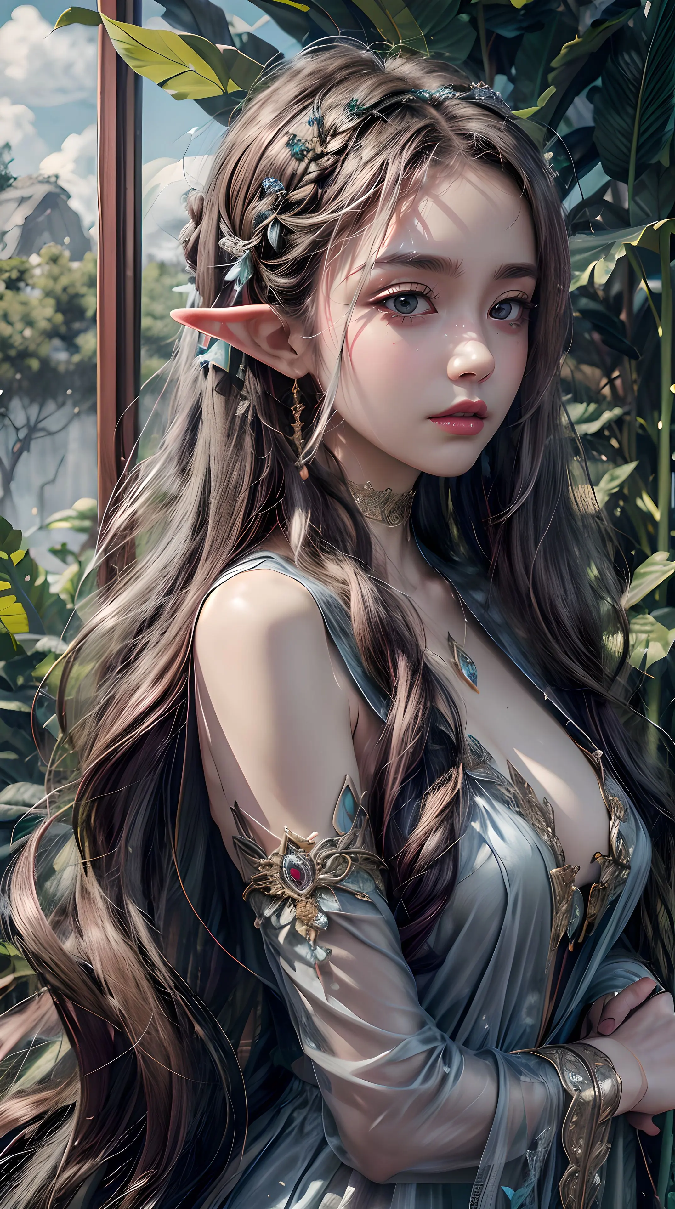 丛林中"精灵""美女"性感漂亮