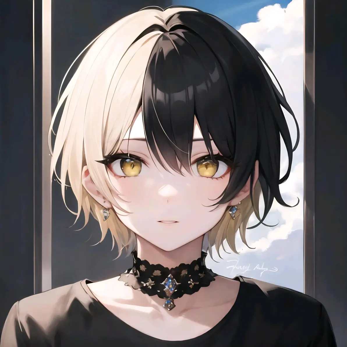 ai绘画,ai画的黑发金瞳男子头像.2024年6月9日