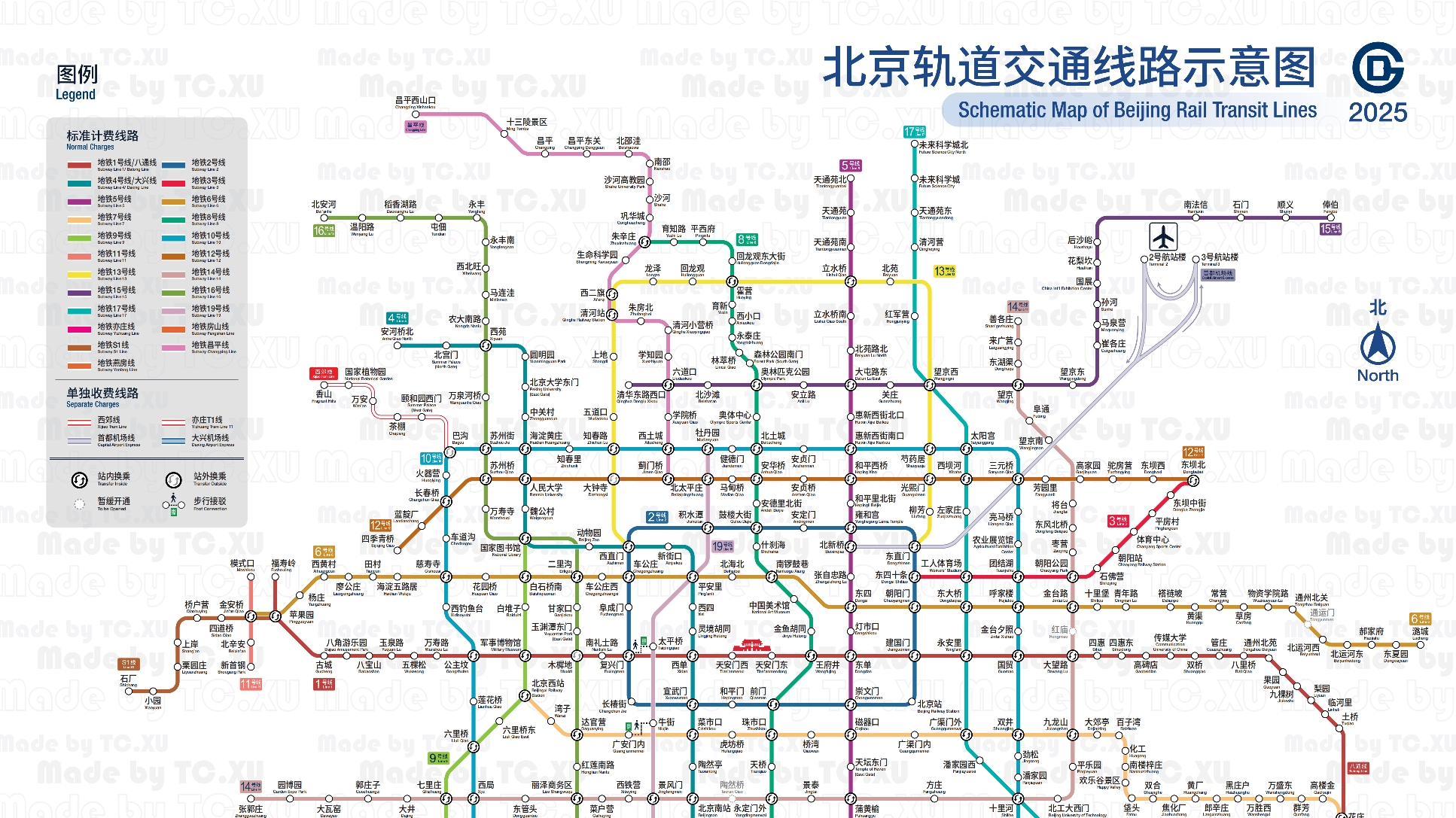 【TC出品】北京地铁2025线路图 哔哩哔哩