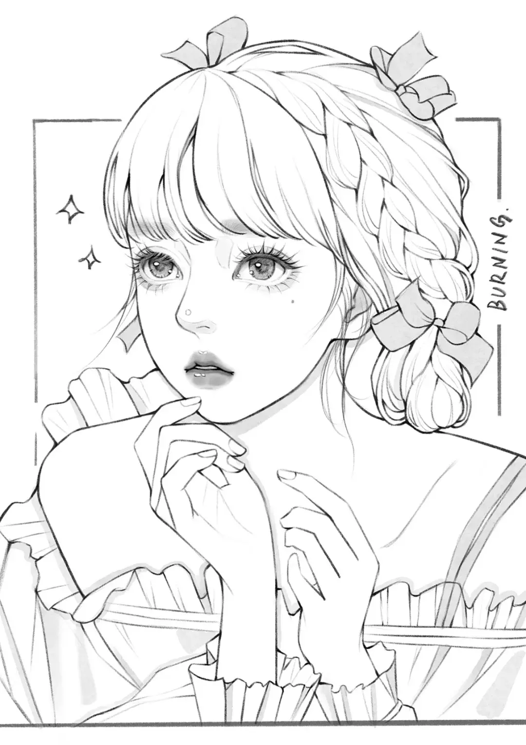 【绘画素材】想画出活泼可爱的小姐姐?秘诀在这组少女线稿上!