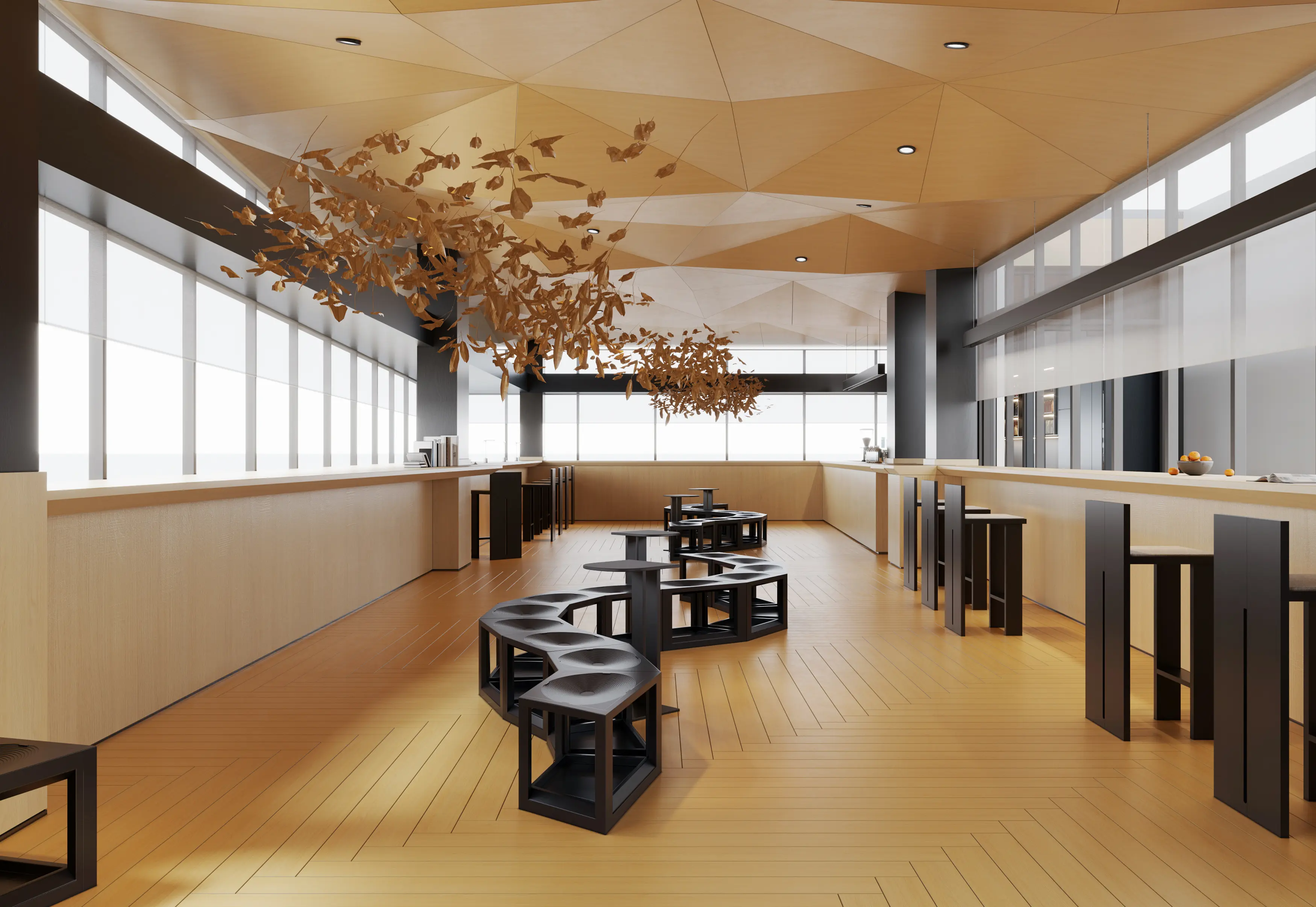 现代简约咖啡厅3d模型分享~~【艺拓网】 - 哔哩哔哩