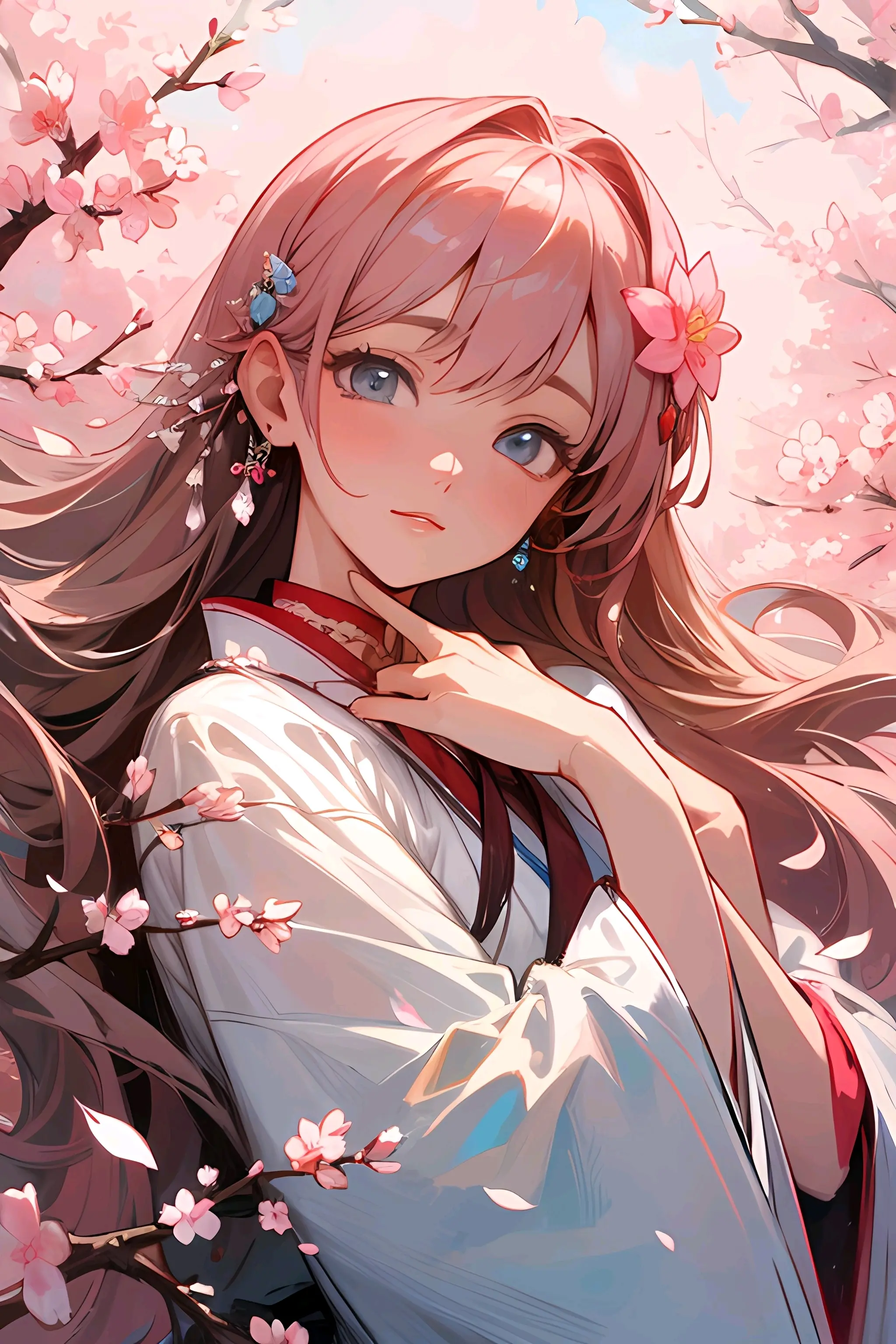 ai绘画—桃花少女