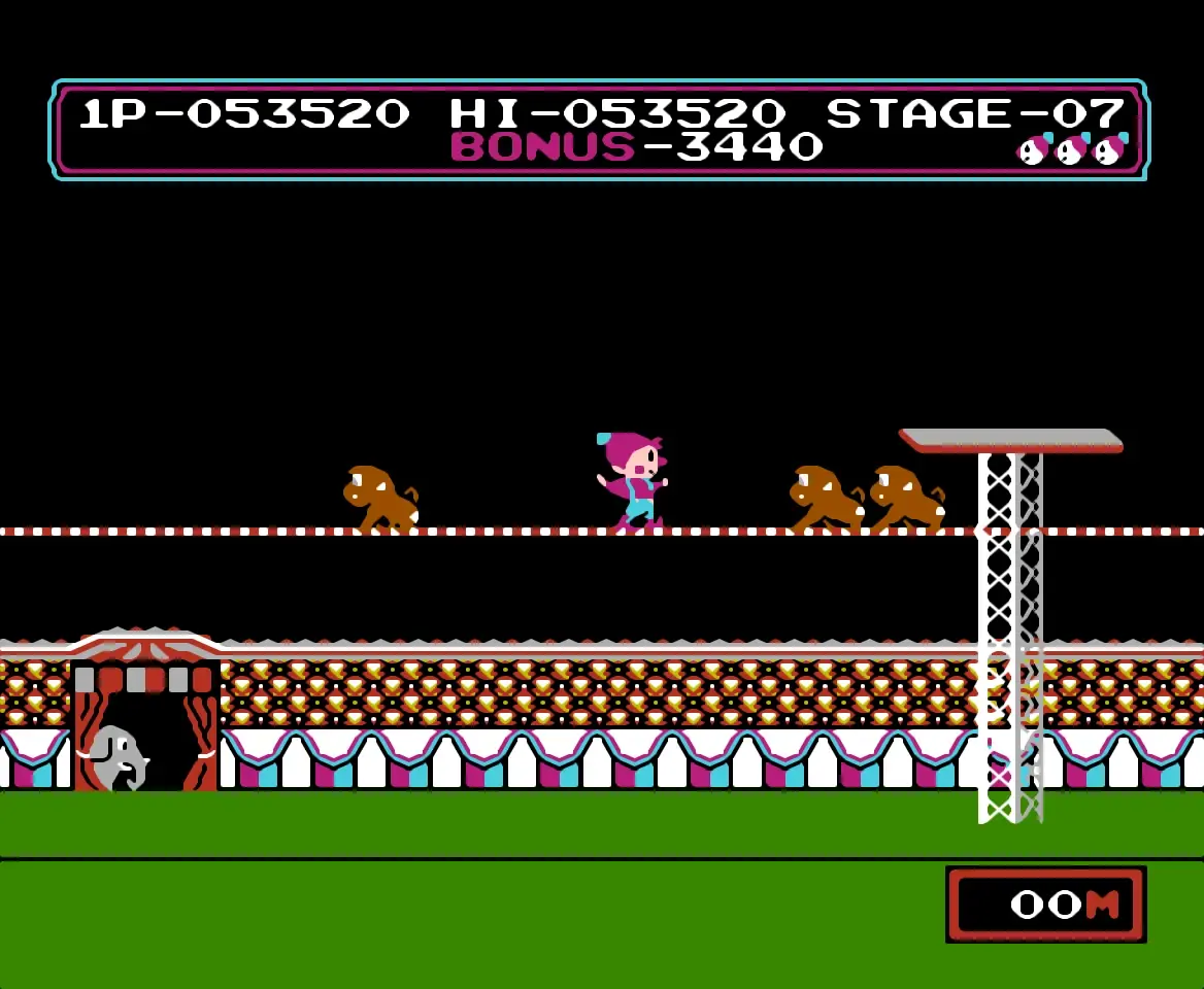 红白机图鉴 - 《马戏团》(circus charlie)