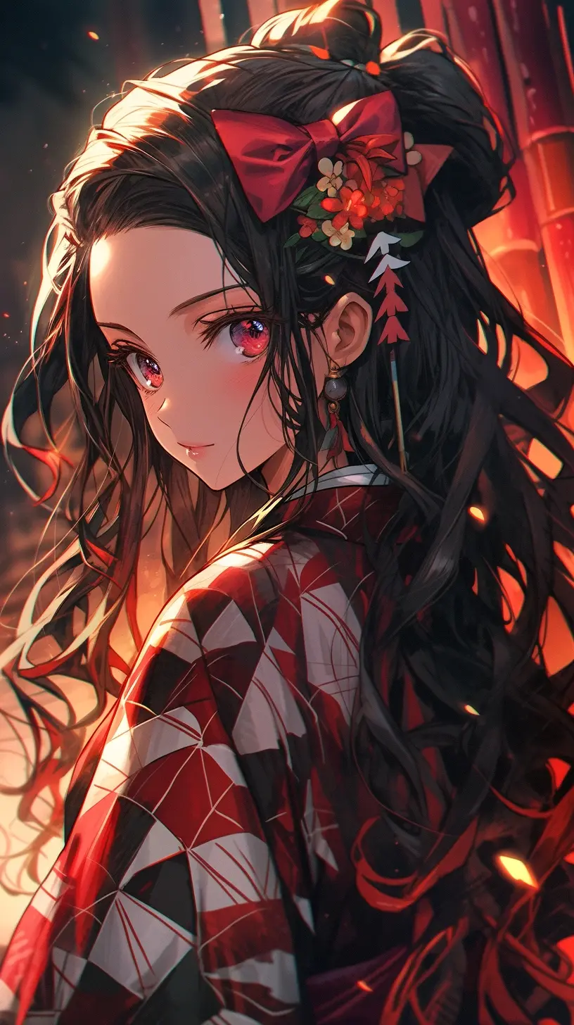 鬼灭之刃灶门祢豆子高清美图壁纸欣赏