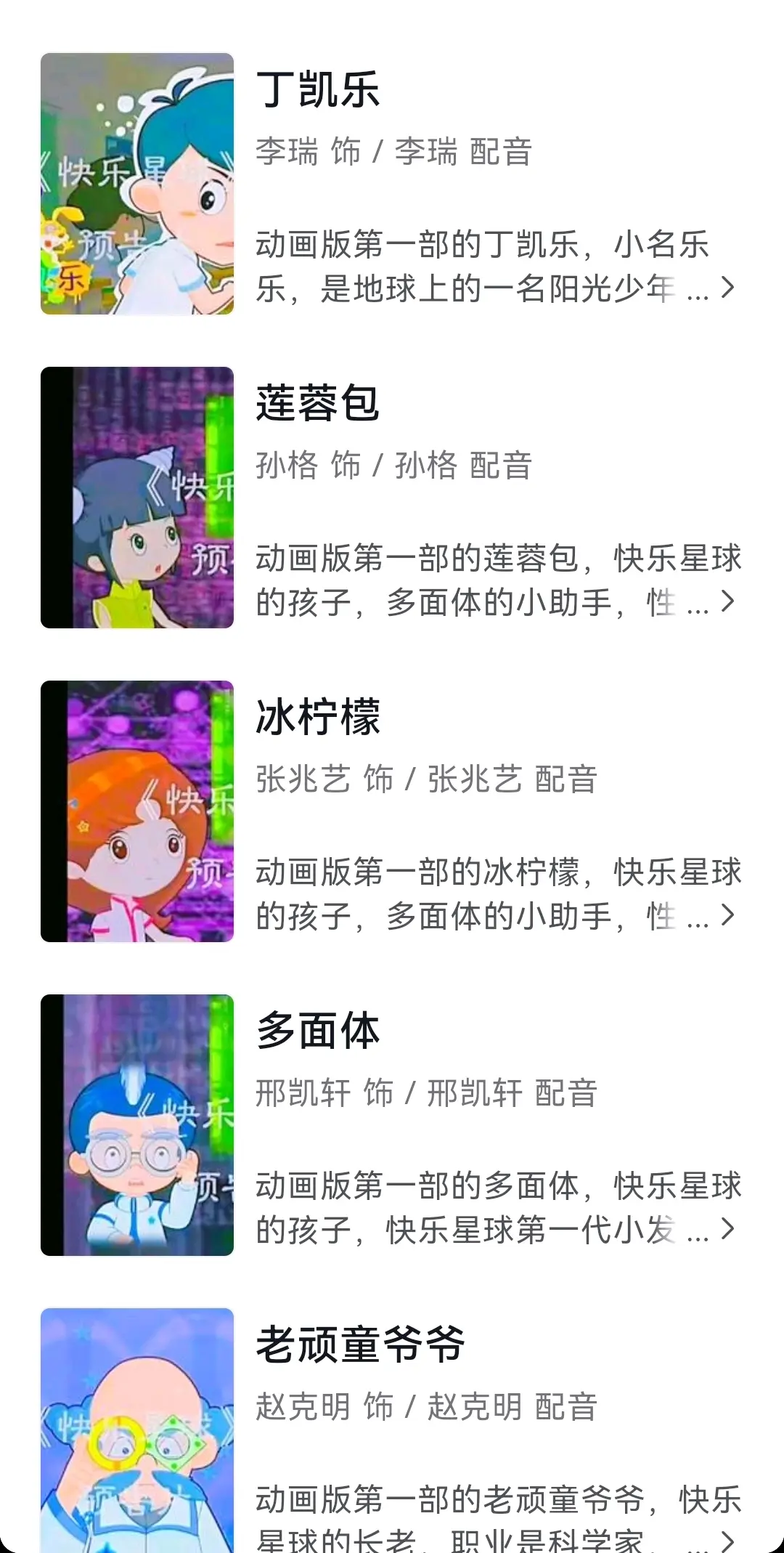 动画版《快乐星球》百科