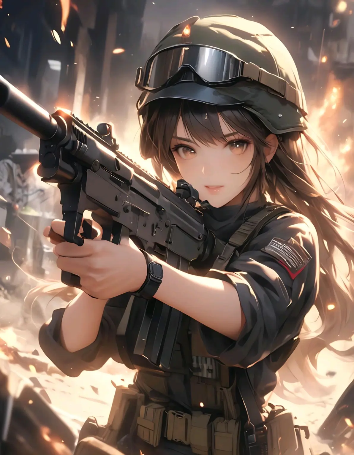 ai绘画,ai画的少女与枪械(动漫风格).2024年7月23日