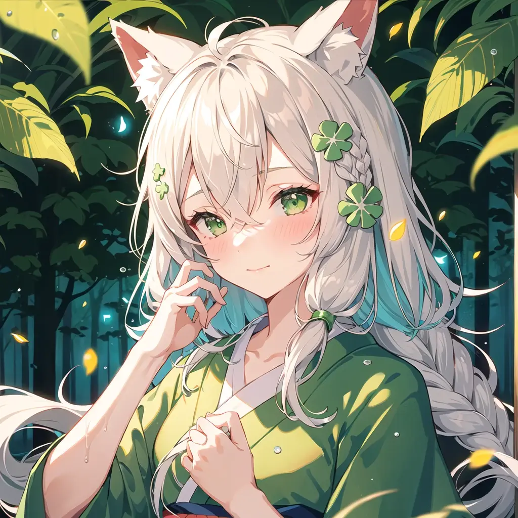 白发猫耳(ai图片)