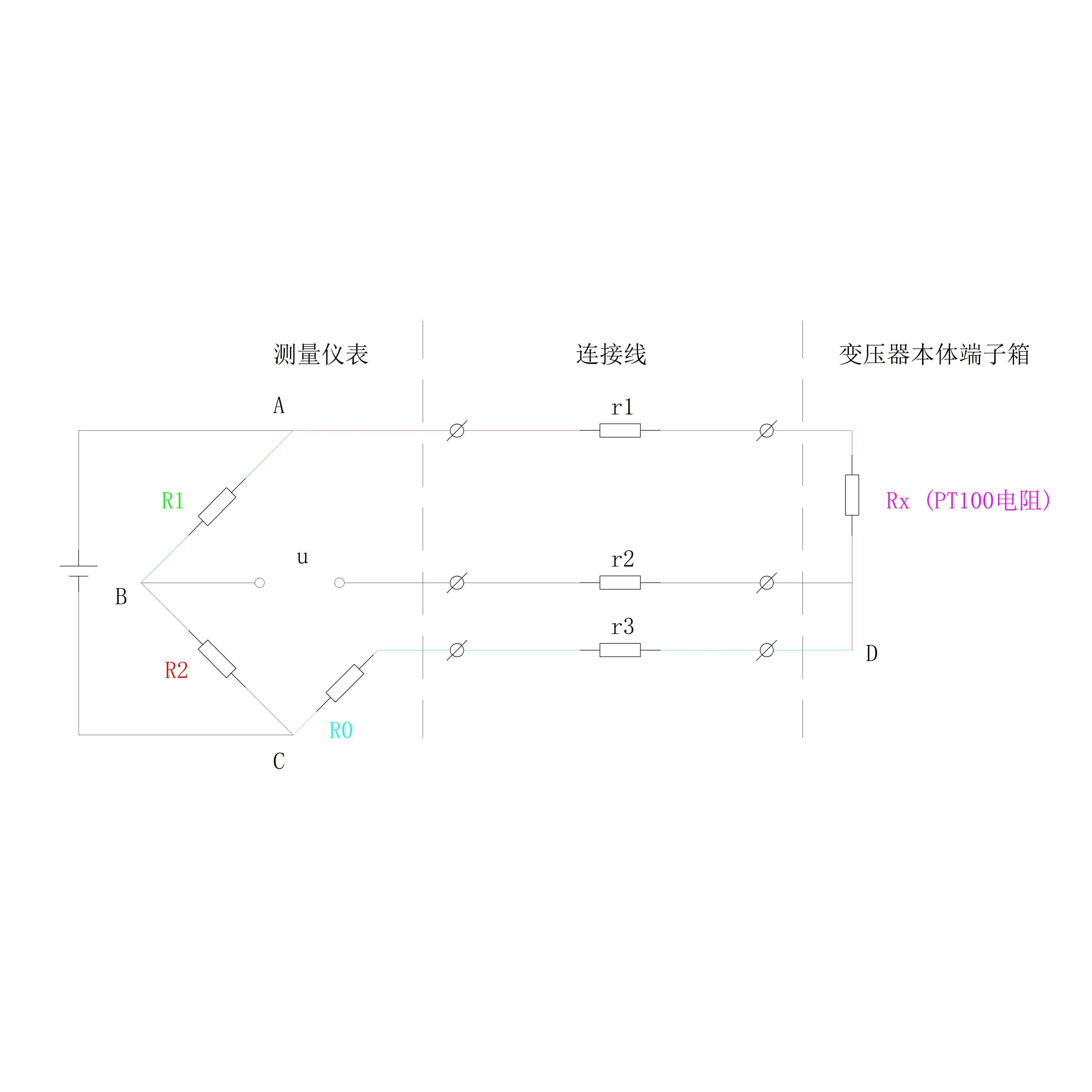 pt100二线制接线图图片