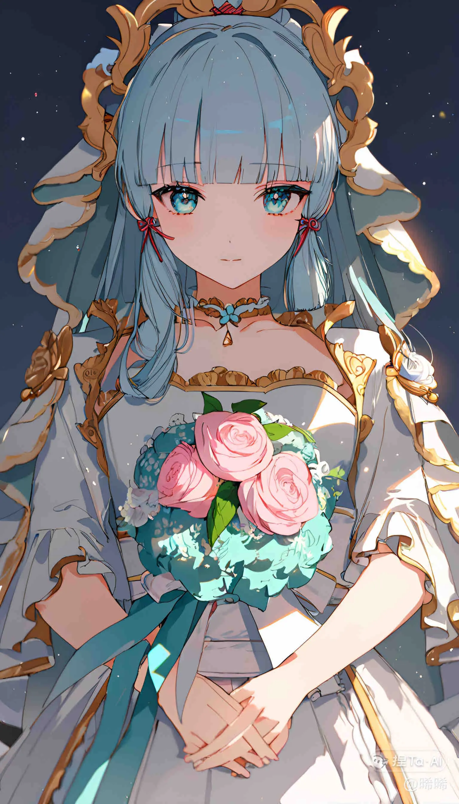 穿上婚纱的少女