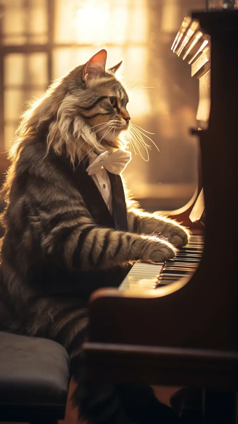 猫咪弹钢琴!