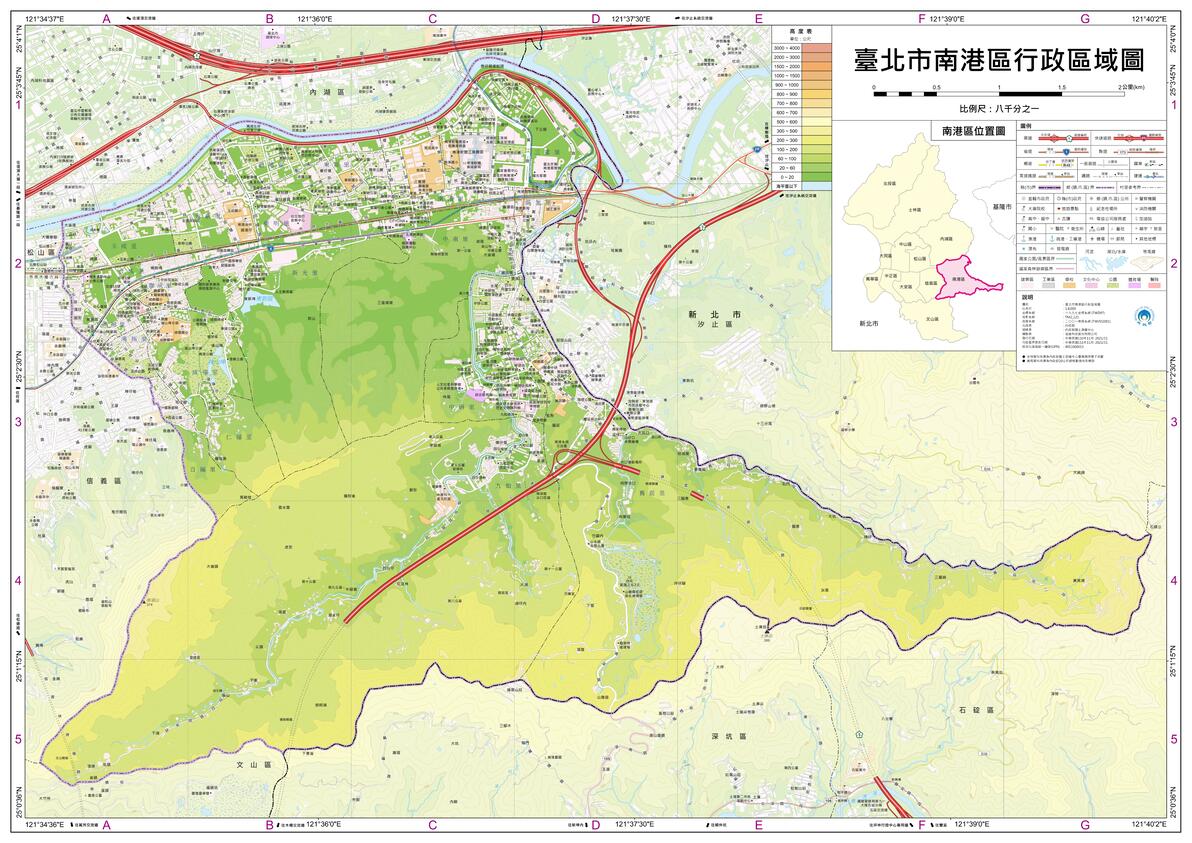 台湾省“地区”台北市(区、县级)行政区划超详细全要素地理地图 - 哔哩哔哩