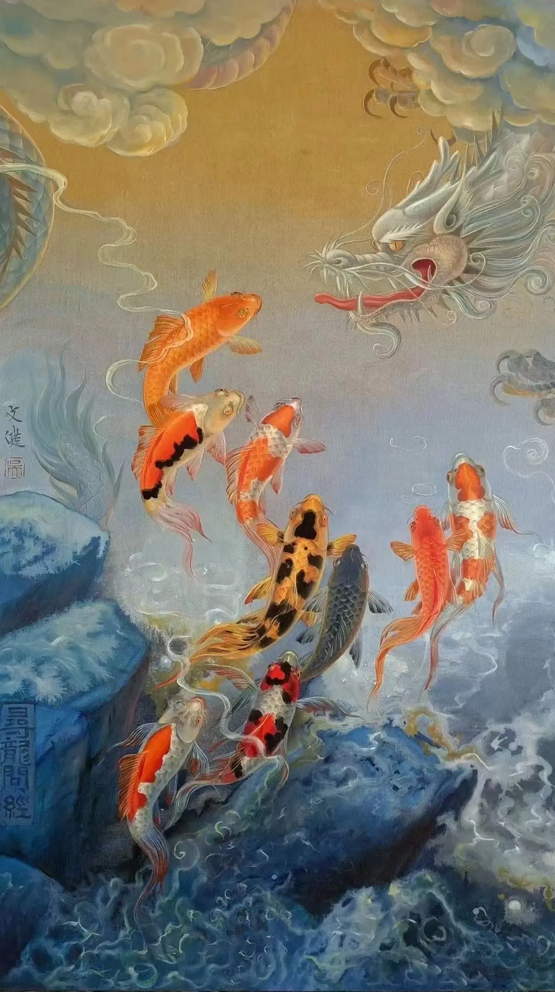 吴文健油画九鱼图13718748166 - 哔哩哔哩
