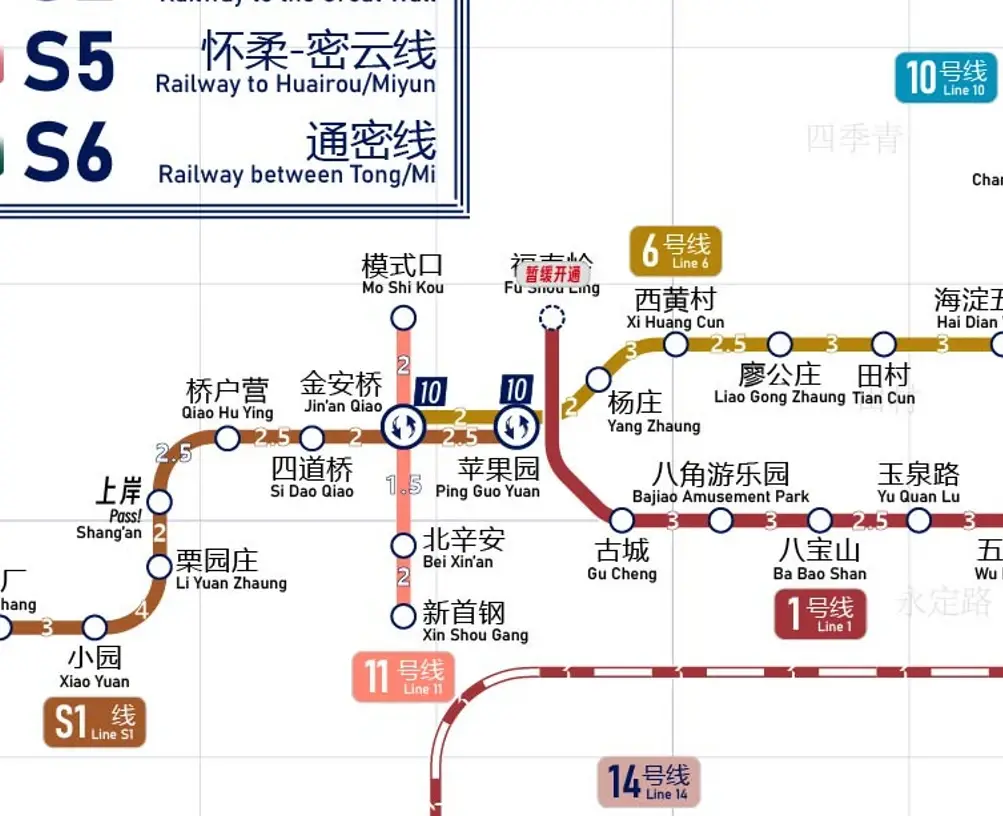 北京地铁区间用时时间地图 240101公测版本发布