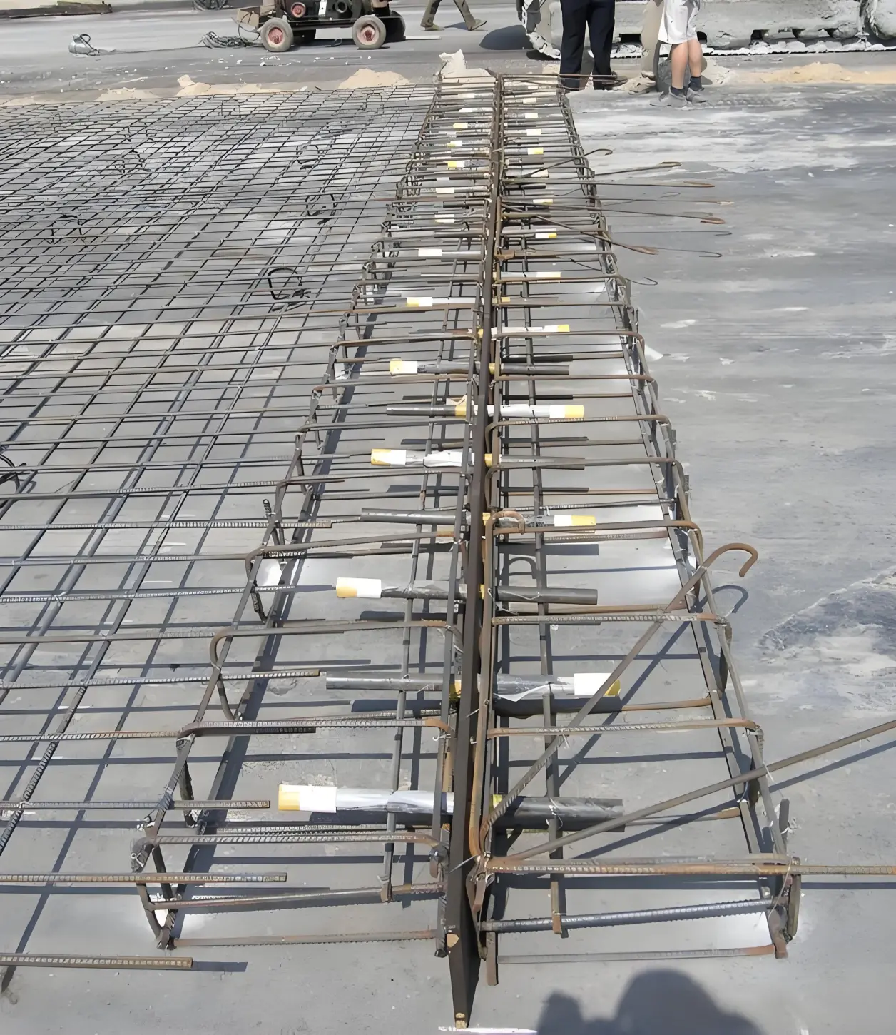 所以胀缝明显比缩缝要宽.不设传力杆时,切缝