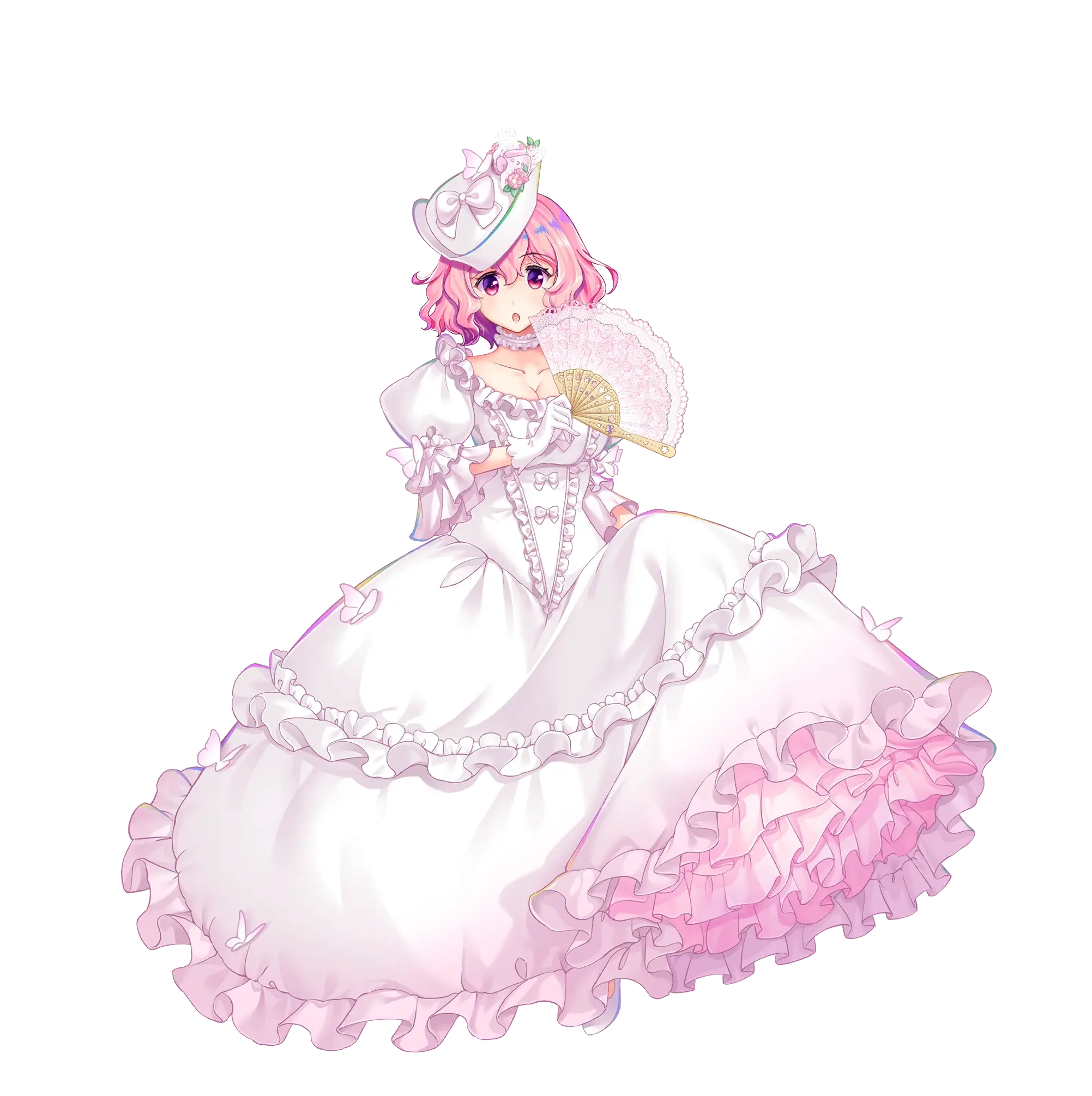 【东方lostword】西行寺幽幽子(白雪配白樱)立绘 差分