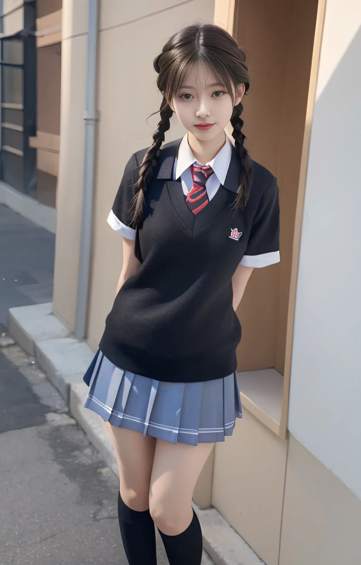 ai绘画 (校园风全身照 三次元 美少女)