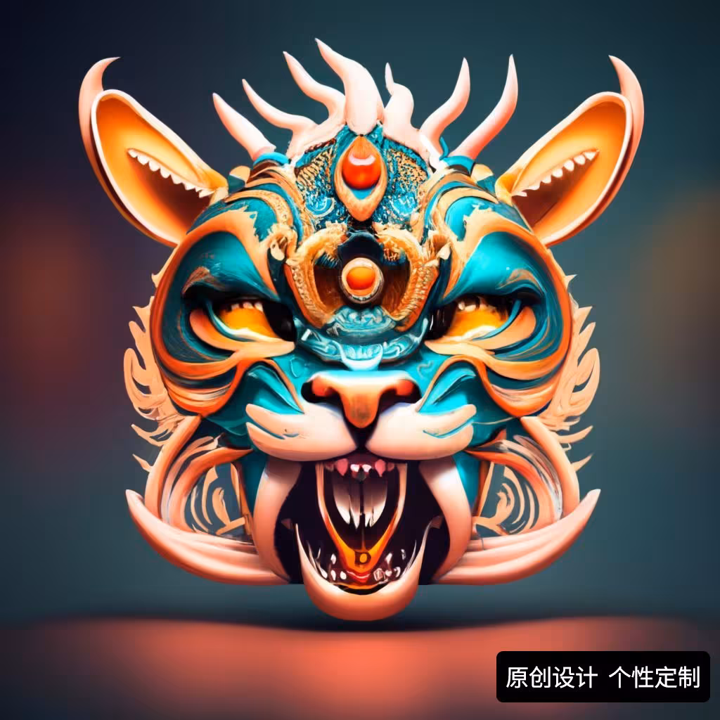 原创山海经神兽面具系列,霸下面具.