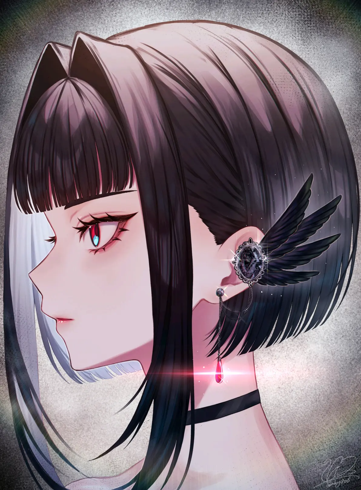 若隐若现的亮点耳环女子插画特辑20241003