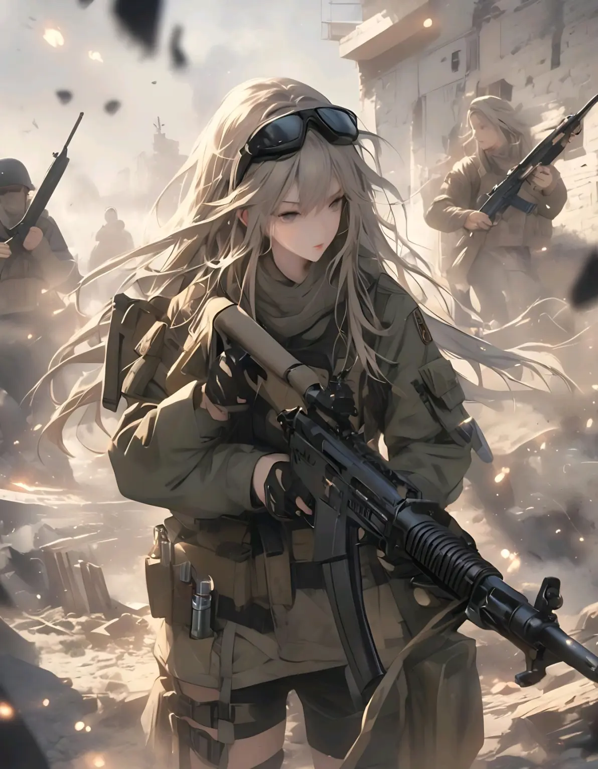 ai绘画,ai画的少女与枪械(动漫风格).2024年7月23日