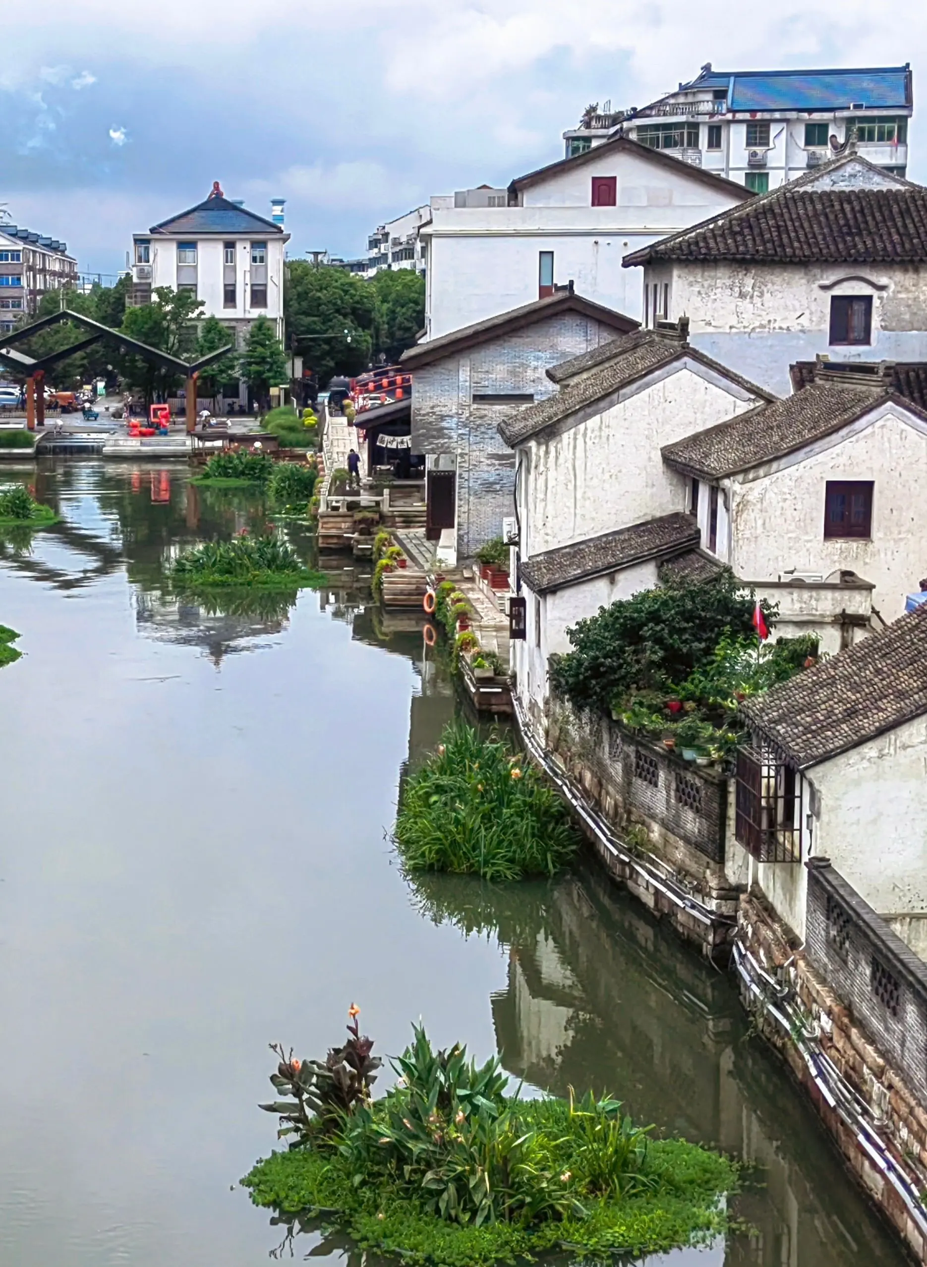 大运河从北逶迤而来,至平望分为三条运河河道,一条为頔塘沿太湖至湖州