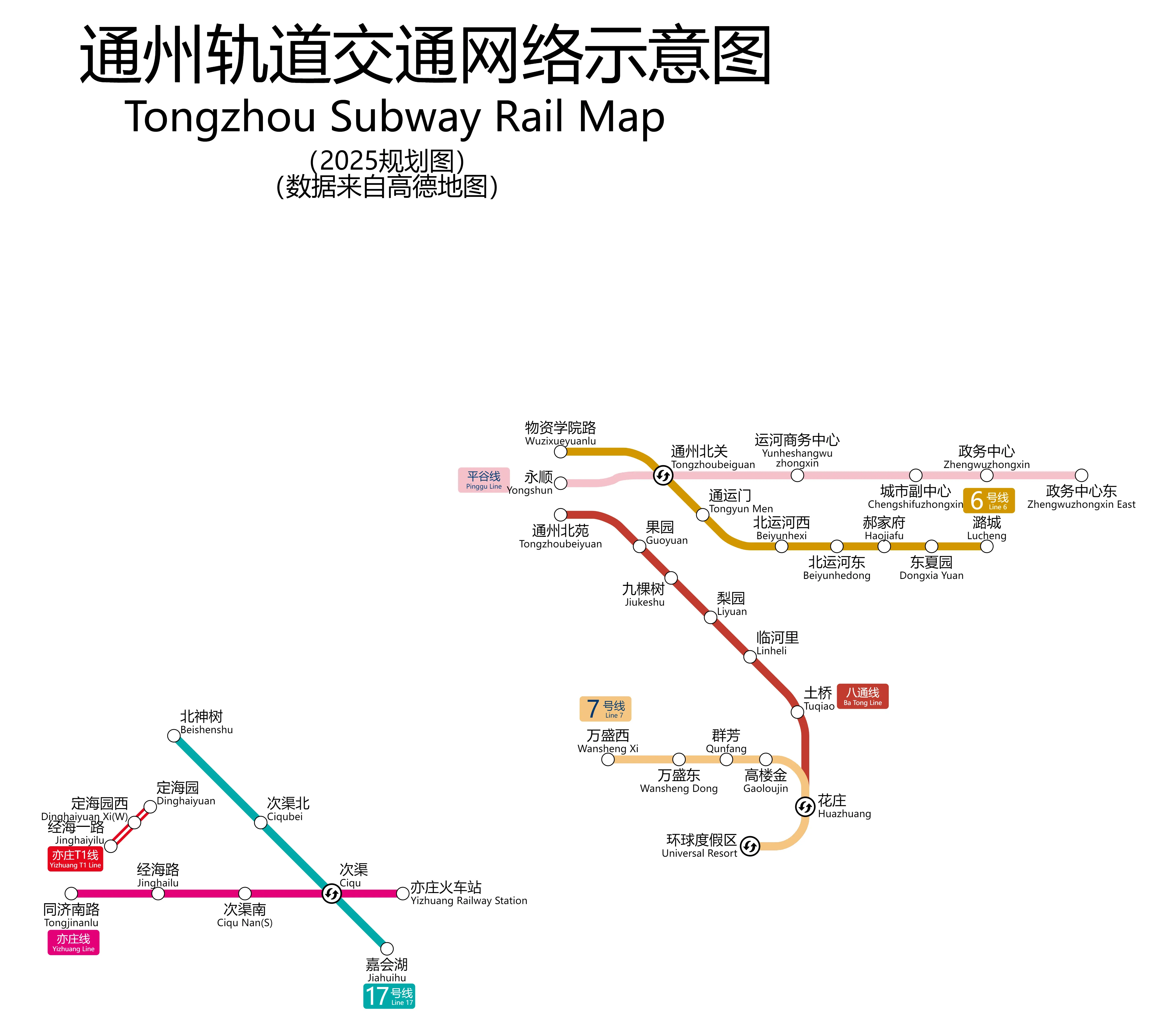 通州地铁规划图最新图片