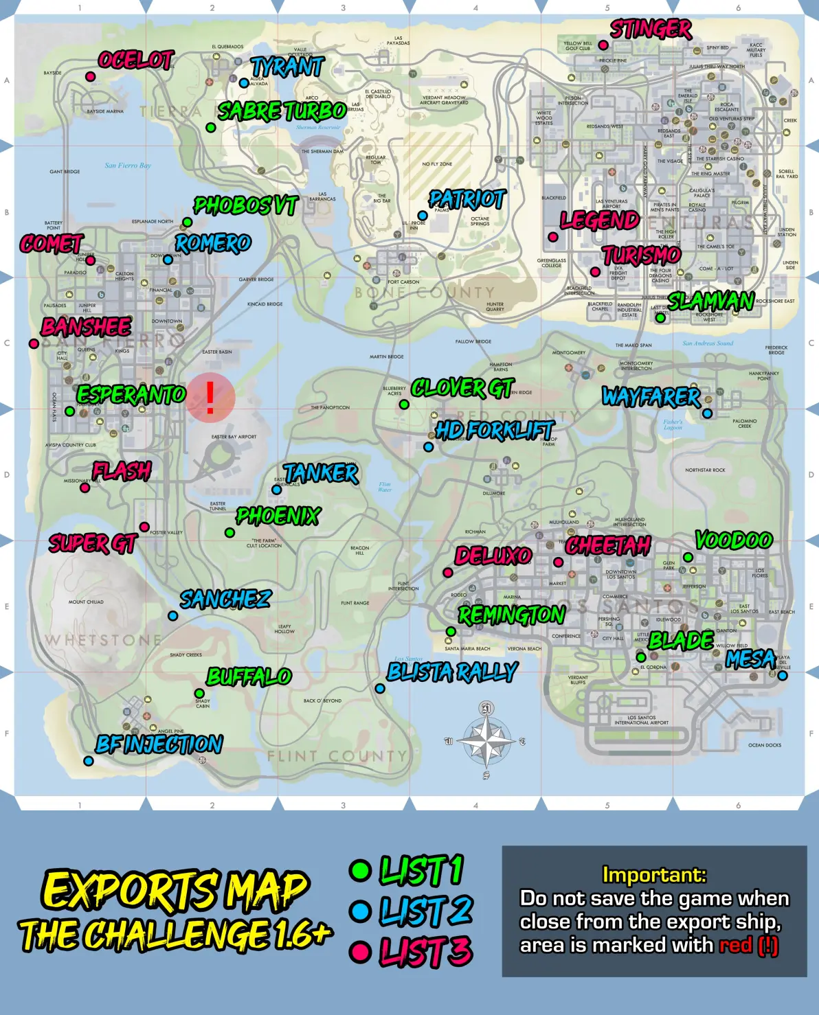 gtasa:the challenge 1.6.2 100%完成度要求