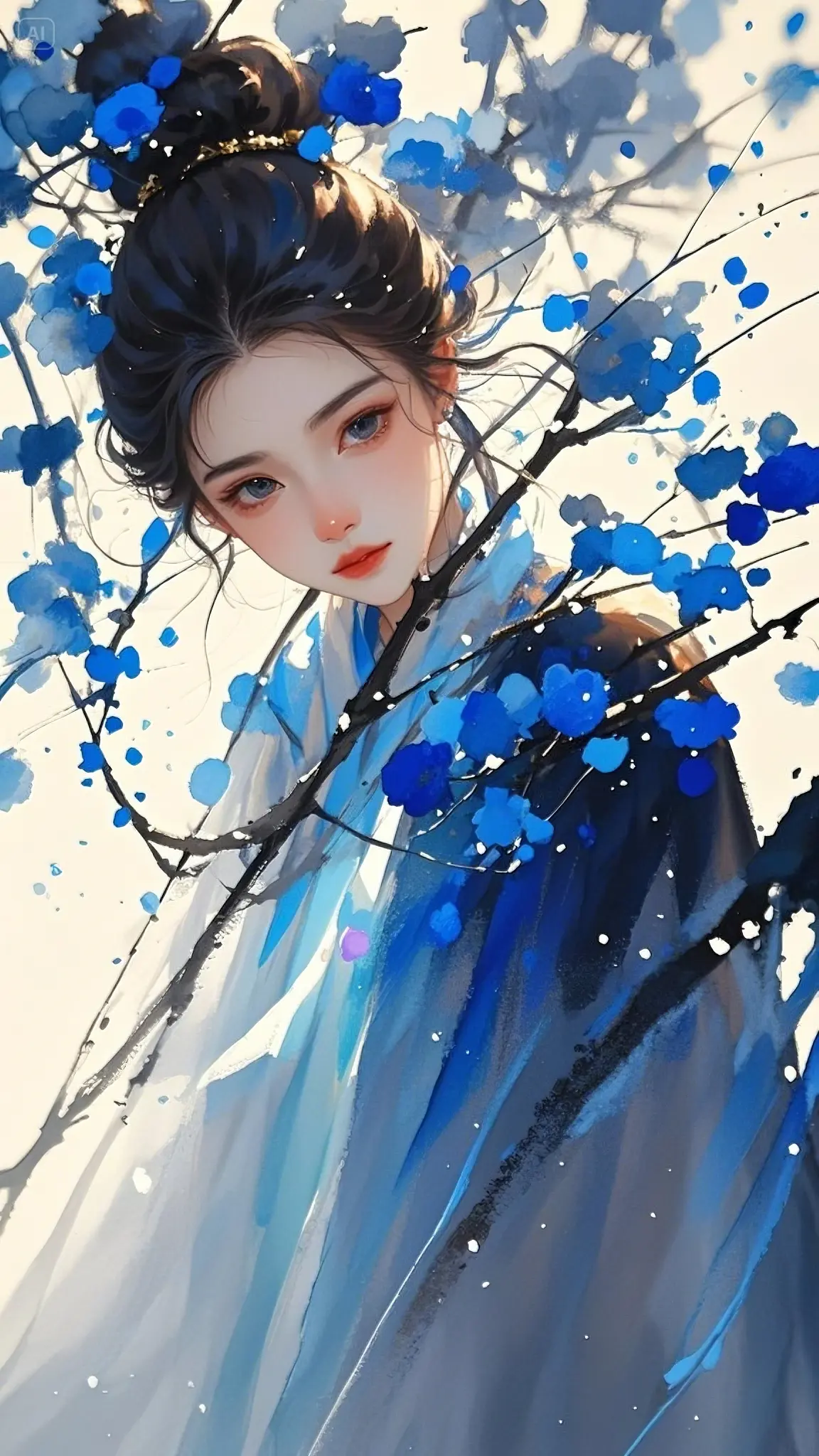 ai壁纸|古风美女|水粉艺术|梦幻空灵|第三天