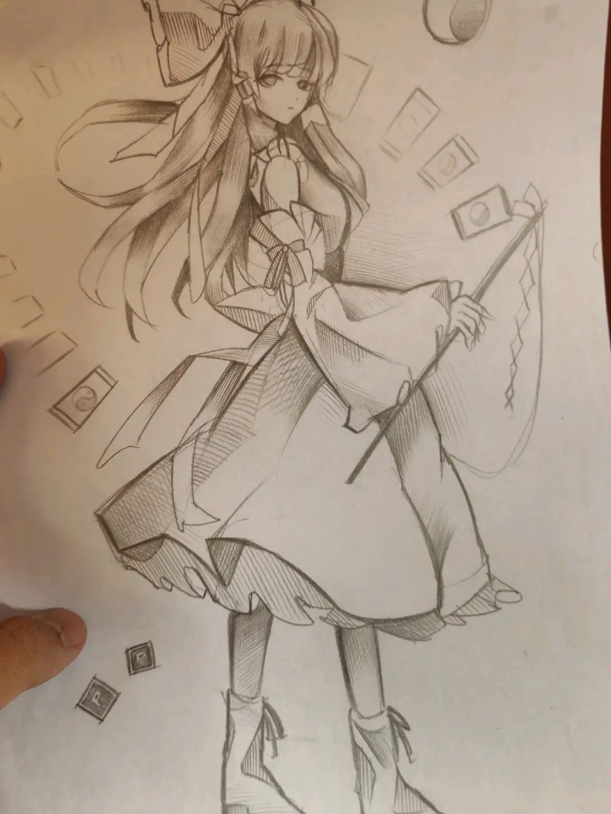 在考试时画的博丽灵梦