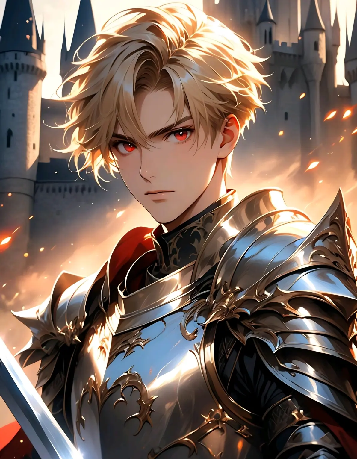 ai绘画,ai画的金发红眼男子.2025年5月12日