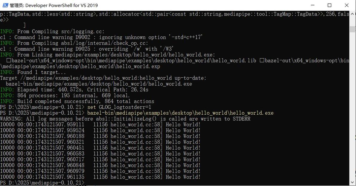 Mediapipe c windows10 vs2019 
