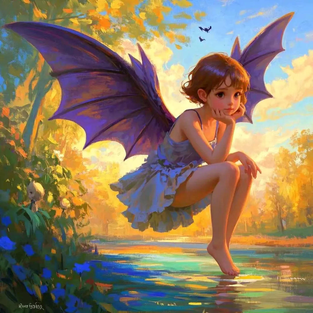 ai生成画(蝙蝠少女)