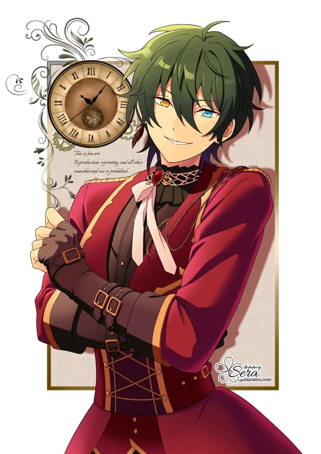异色瞳男子插画特辑