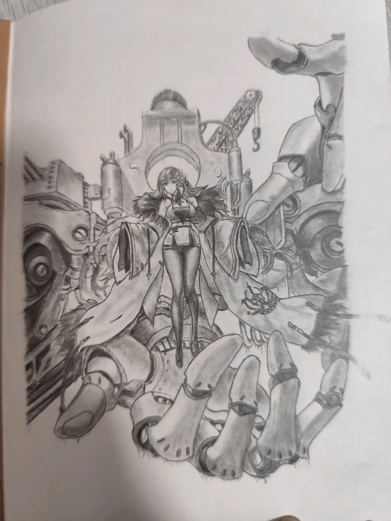 临摹大佬的画(只用一支自动铅笔完成)